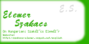 elemer szakacs business card